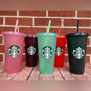 RARE Holiday 2020 Starbucks Glitter 5 Pack